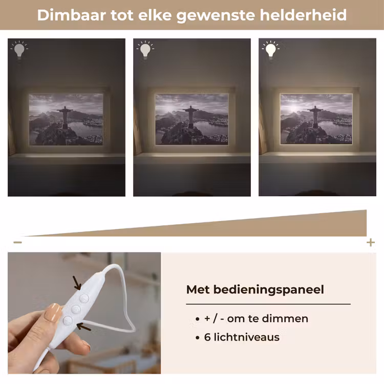 Lightbox - Wandlamp - Monument - Stadsgezicht - Landschap - Zwart-wit — 8