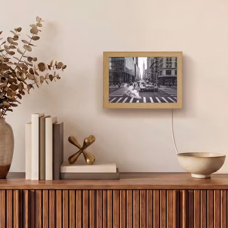 Lightbox - Wandlamp - Stad - Straat - Gebouwen - Verkeer - Zwart-wit — 4