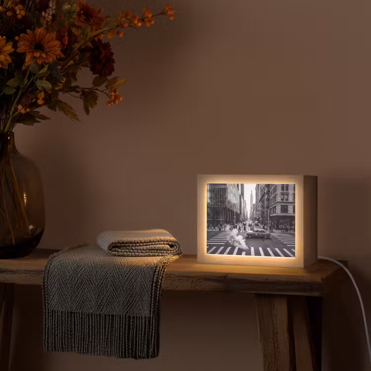 Lightbox - Wandlamp - Stad - Straat - Gebouwen - Verkeer - Zwart-wit — 5