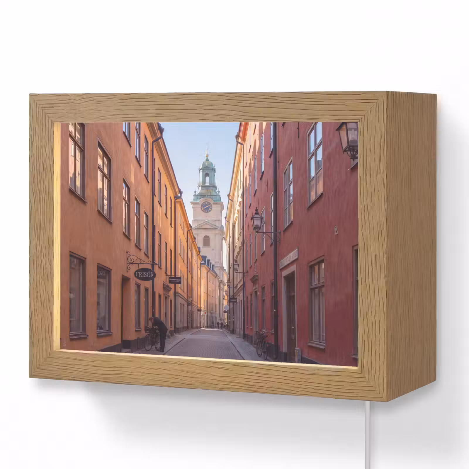 Lightbox - Wandlamp - Straat - Klokkentoren - Stad - Architectuur - Historisch — 1