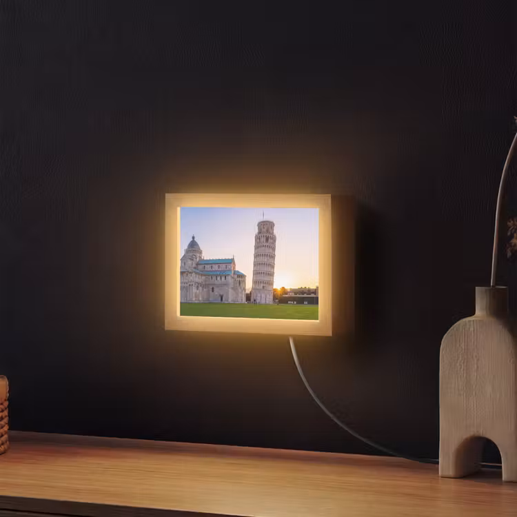 Lightbox - Wandlamp - Architectuur - Toren - Pisa - Italië - Zonsondergang — 2