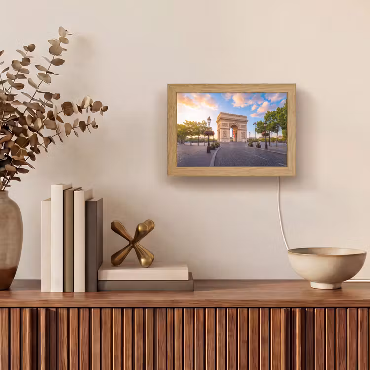 Lightbox - Wandlamp - Monument - Parijs - Zonsondergang - Architectuur - Goud — 4