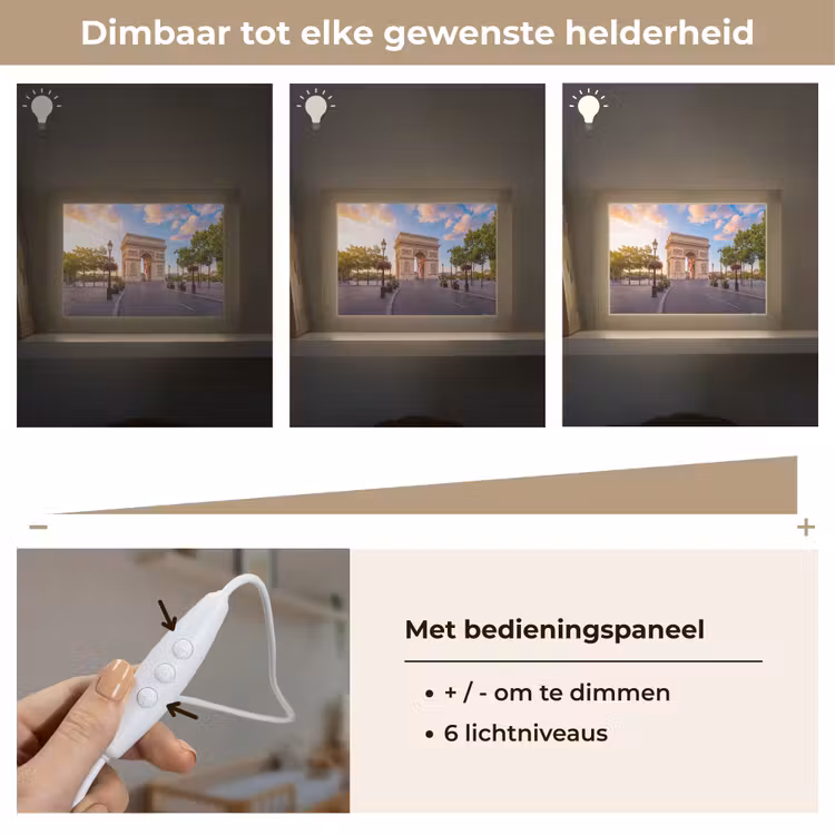 Lightbox - Wandlamp - Monument - Parijs - Zonsondergang - Architectuur - Goud — 8