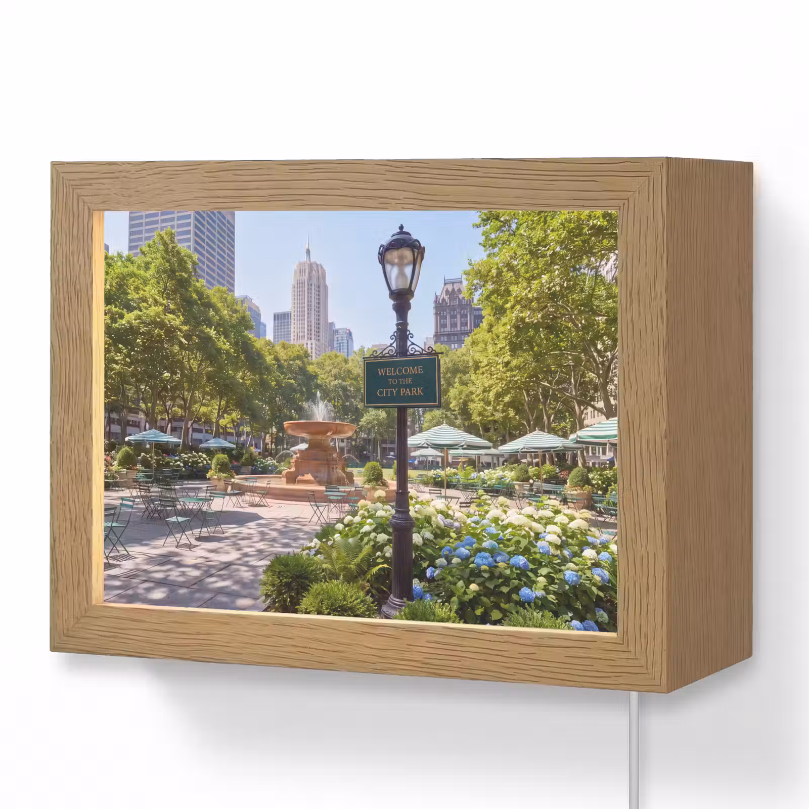 Lightbox - Wandlamp - Park - Fontein - Stad - Natuur — 1