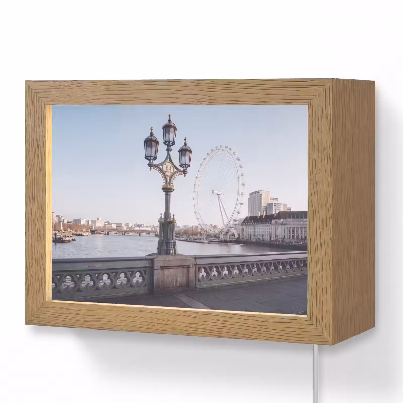 Lightbox - Wandlamp - Reuzenrad - Londen - Stad - Architectuur - Brug — 1