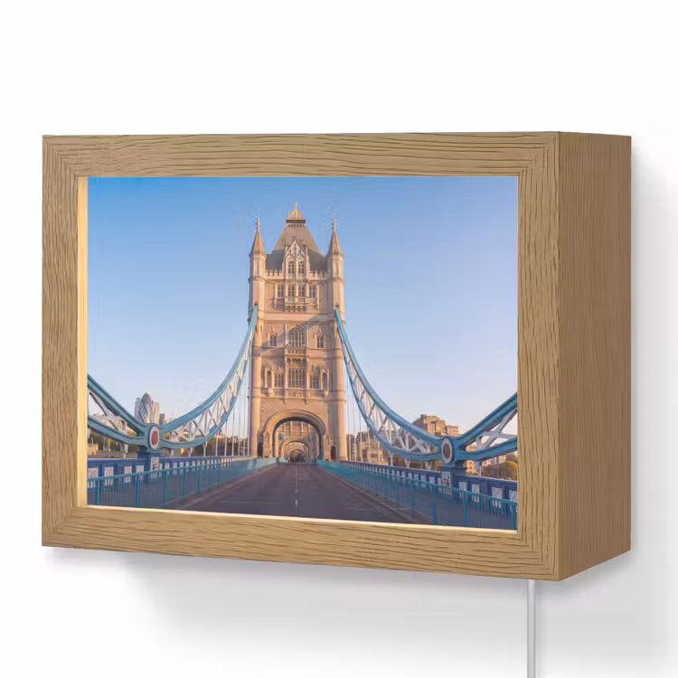 Lightbox - Wandlamp - Brug - Toren - Architectuur - Klassiek - Blauw — 1