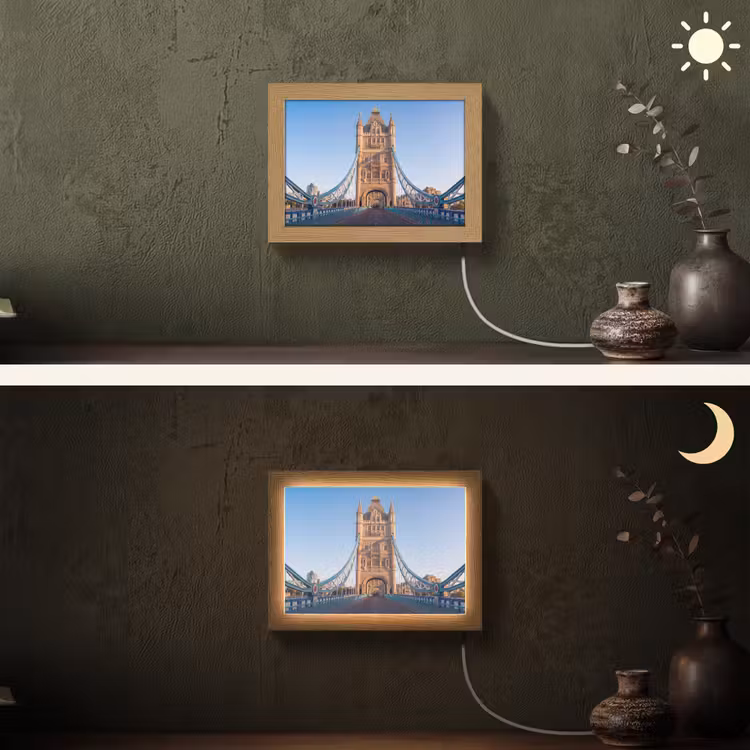 Lightbox - Wandlamp - Brug - Toren - Architectuur - Klassiek - Blauw — 3
