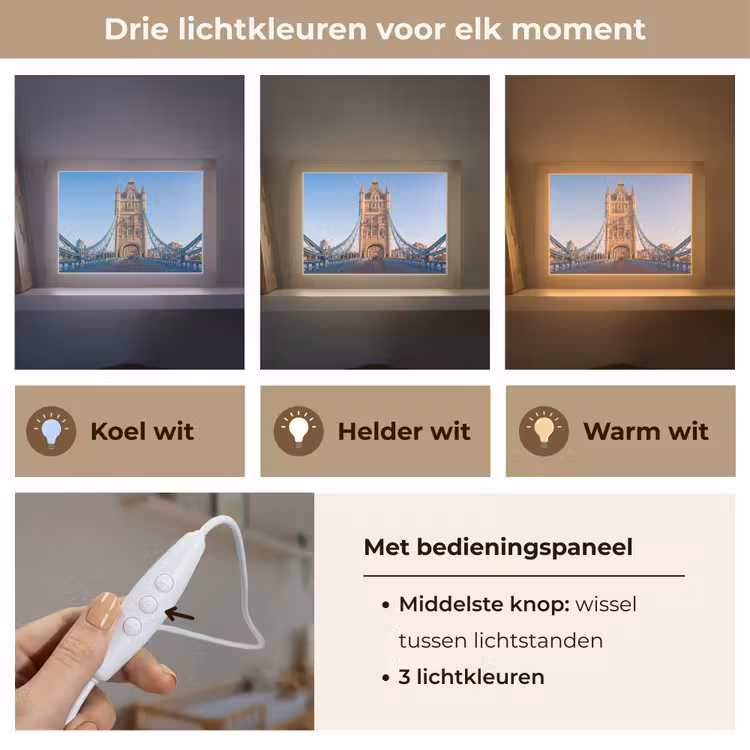 Lightbox - Wandlamp - Brug - Toren - Architectuur - Klassiek - Blauw — 7