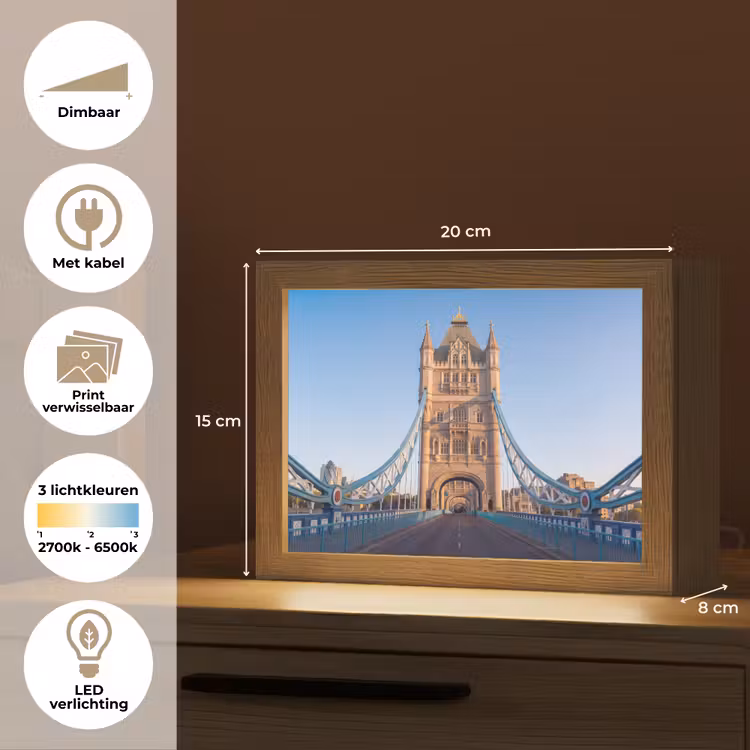 Lightbox - Wandlamp - Brug - Toren - Architectuur - Klassiek - Blauw — 9