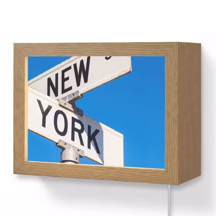 Lightbox - Wandlamp - New York - Straatbord - Stad - Urban - Blauw — 1
