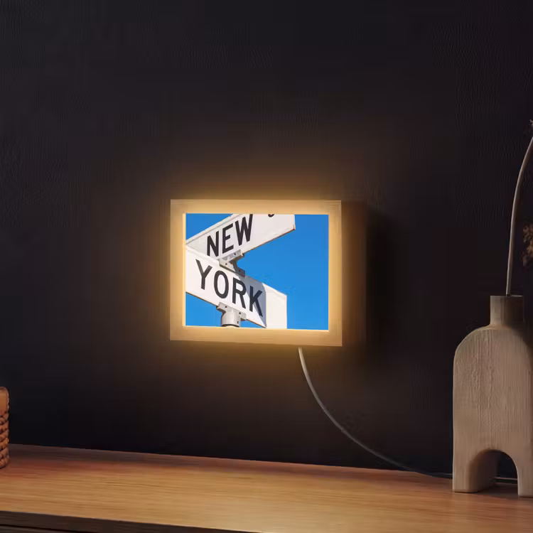 Lightbox - Wandlamp - New York - Straatbord - Stad - Urban - Blauw — 2