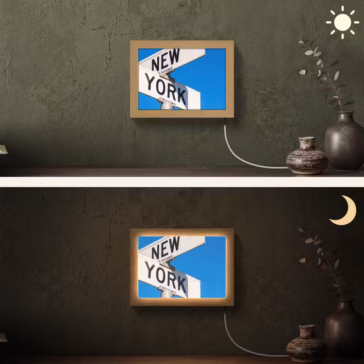 Lightbox - Wandlamp - New York - Straatbord - Stad - Urban - Blauw — 3