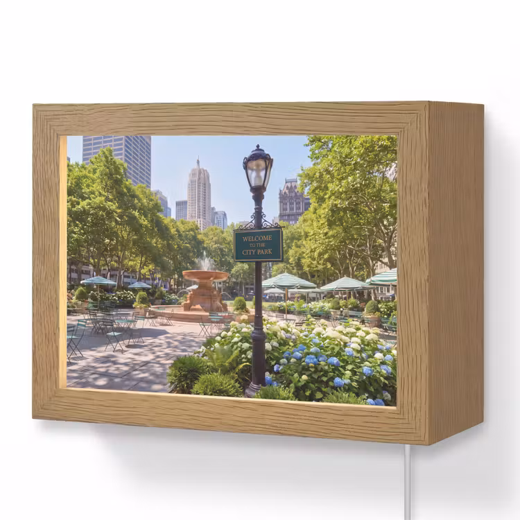 Lightbox - Wandlamp - Park - Fontein - Stad - Natuur — 1