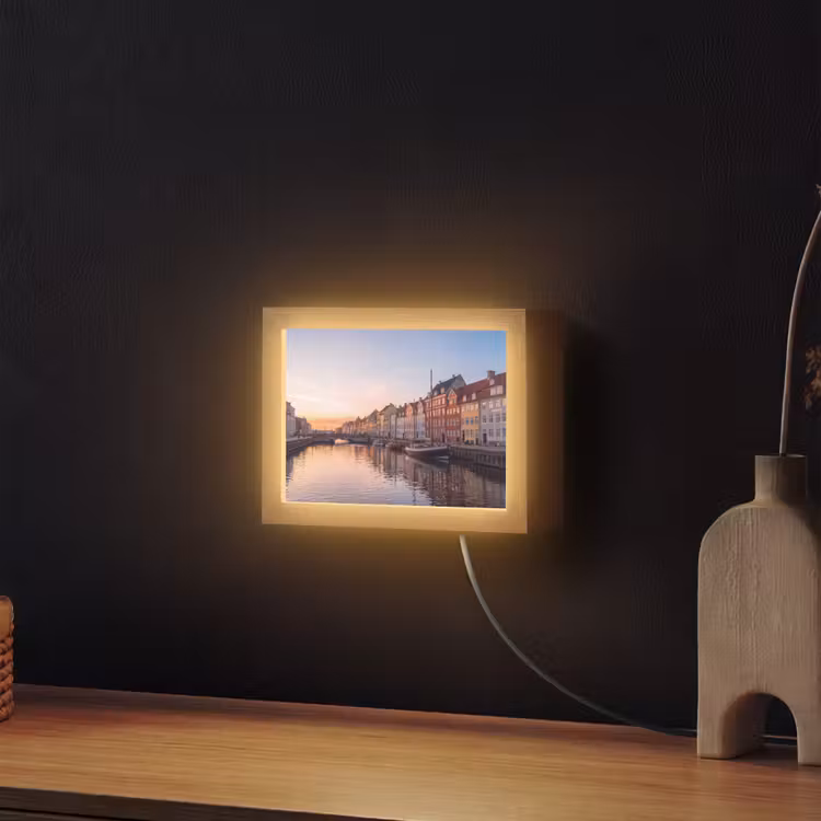Lightbox - Wandlamp - Stad - Gracht - Zonsondergang - Klassiek - Kleurrijk — 2