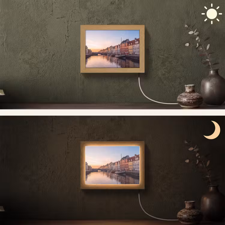 Lightbox - Wandlamp - Stad - Gracht - Zonsondergang - Klassiek - Kleurrijk — 3