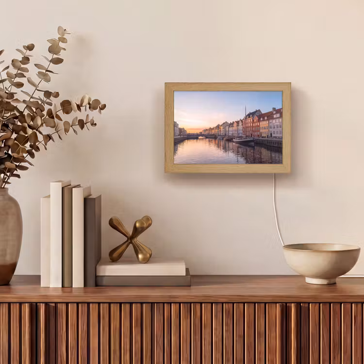 Lightbox - Wandlamp - Stad - Gracht - Zonsondergang - Klassiek - Kleurrijk — 4