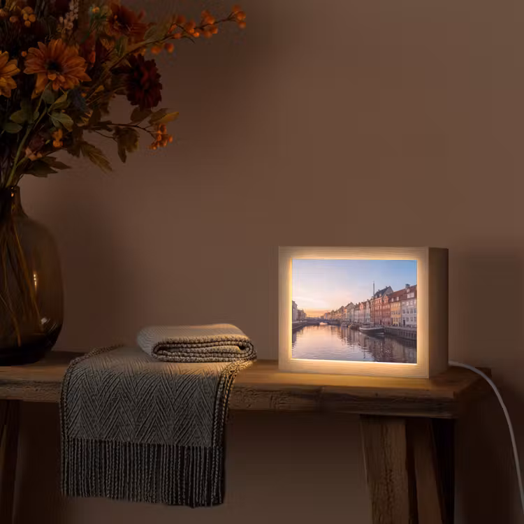 Lightbox - Wandlamp - Stad - Gracht - Zonsondergang - Klassiek - Kleurrijk — 5