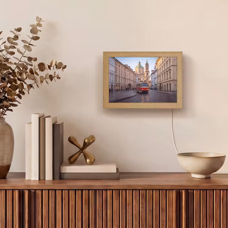 Lightbox - Wandlamp - Tram - Straat - Stadsgezicht - Klassiek - Rood — 4