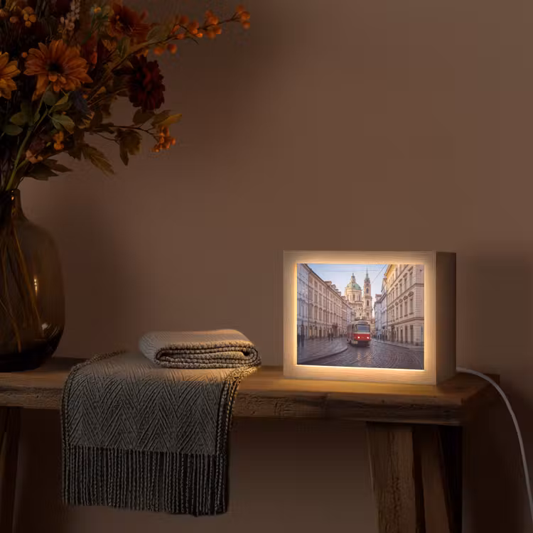 Lightbox - Wandlamp - Tram - Straat - Stadsgezicht - Klassiek - Rood — 5