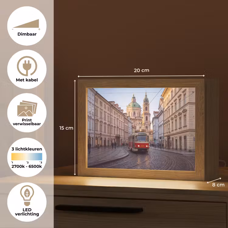 Lightbox - Wandlamp - Tram - Straat - Stadsgezicht - Klassiek - Rood — 9