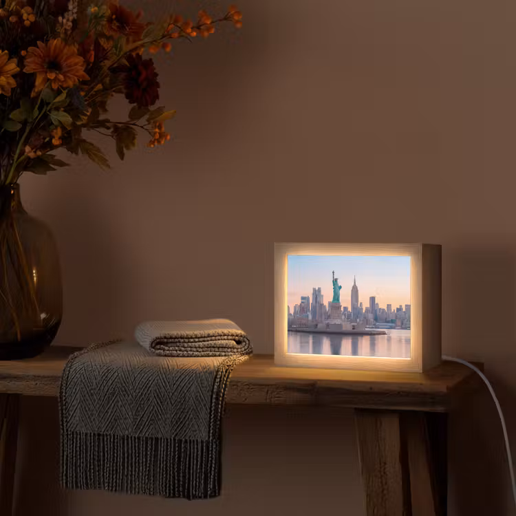 Lightbox - Wandlamp - Vrijheidsbeeld - New York - Zonsopgang - Stad - Architectuur — 5