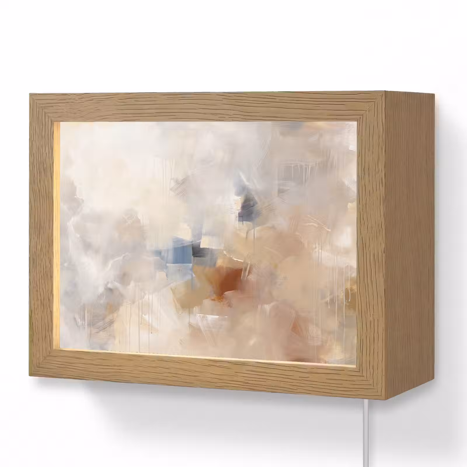 Lightbox - Wandlamp - Abstract - Borstelstreken - Modern - Beige - Kunst — 1
