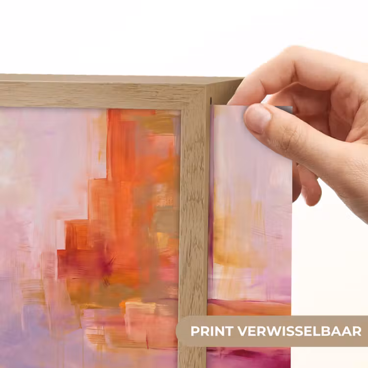 Lightbox - Wandlamp - Abstract - Borstelstreken - Kunst - Paars - Goud — 6
