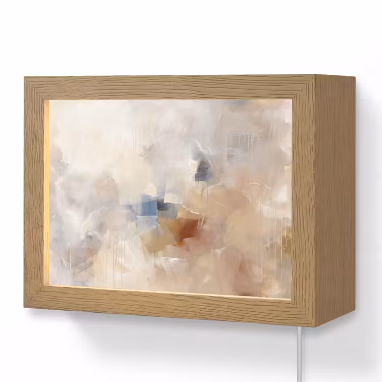 Lightbox - Wandlamp - Abstract - Borstelstreken - Modern - Beige - Kunst — 1