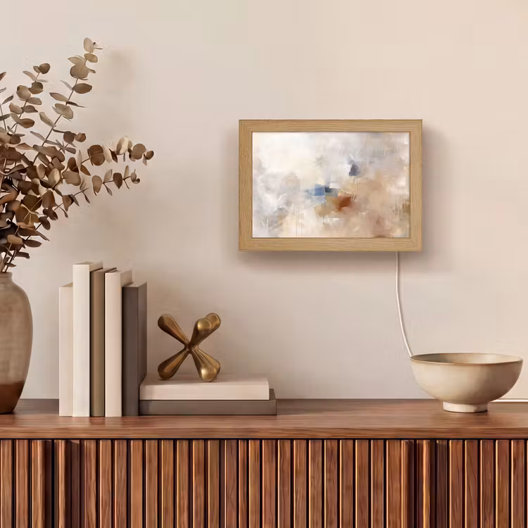 Lightbox - Wandlamp - Abstract - Borstelstreken - Modern - Beige - Kunst — 4