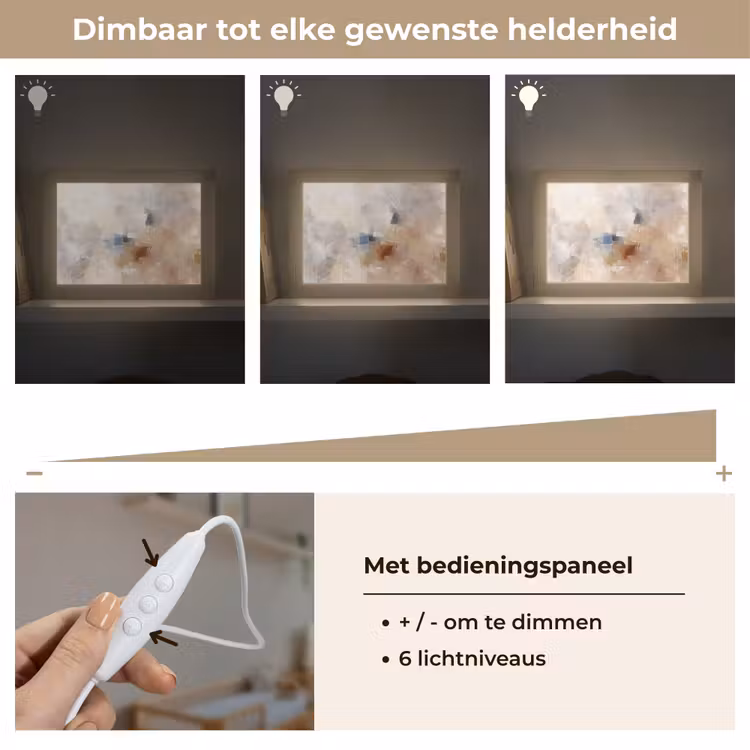 Lightbox - Wandlamp - Abstract - Borstelstreken - Modern - Beige - Kunst — 8