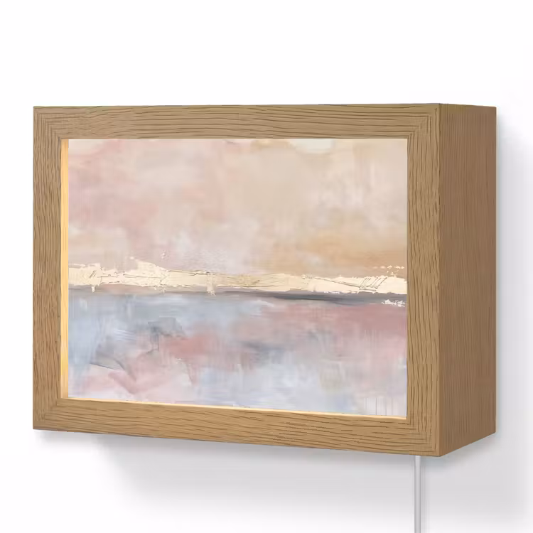 Lightbox - Wandlamp - Abstract - Horizontaal - Kunst - Roze - Goud — 1