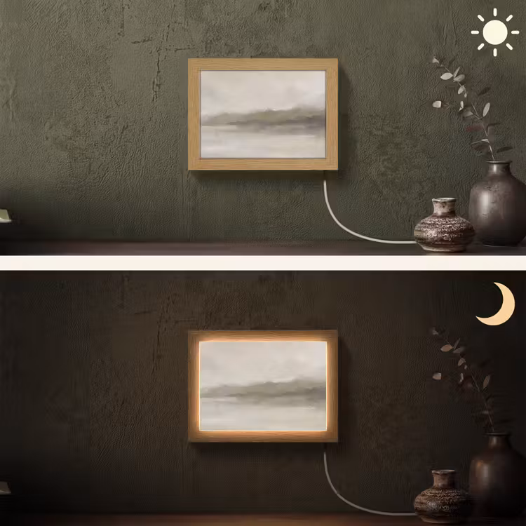 Lightbox - Wandlamp - Abstract - Landschap - Nevel - Modern - Grijs — 3