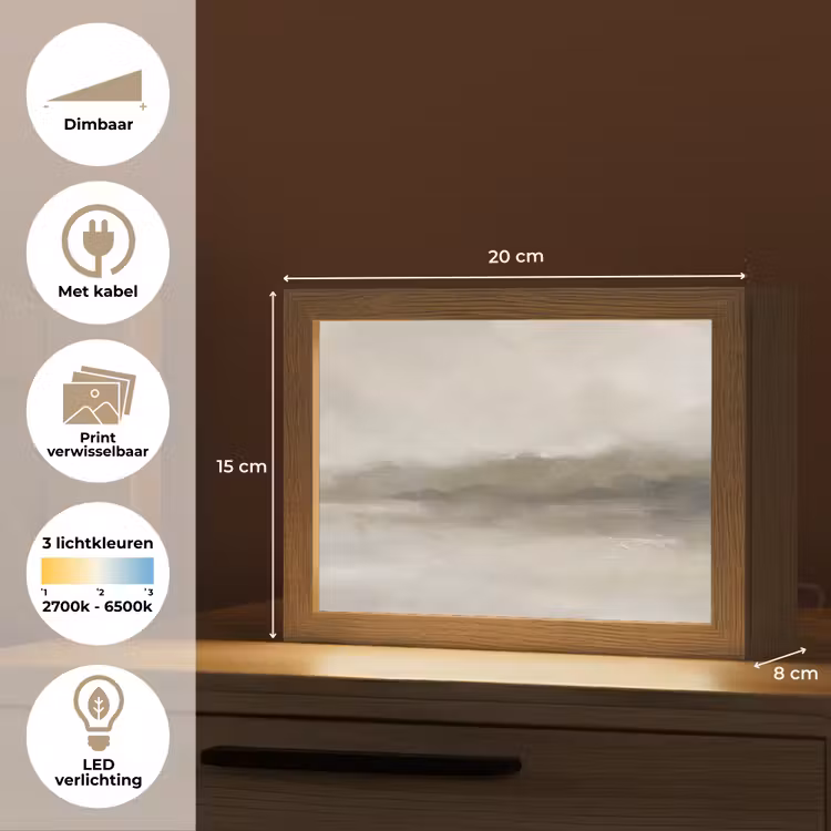 Lightbox - Wandlamp - Abstract - Landschap - Nevel - Modern - Grijs — 9