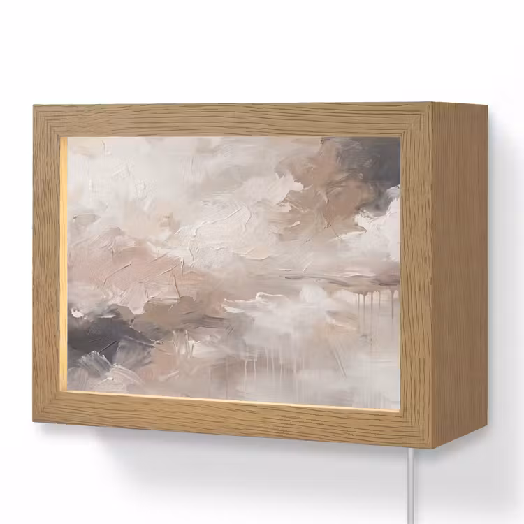 Lightbox - Wandlamp - Abstract - Textuur - Kunst - Modern - Beige — 1
