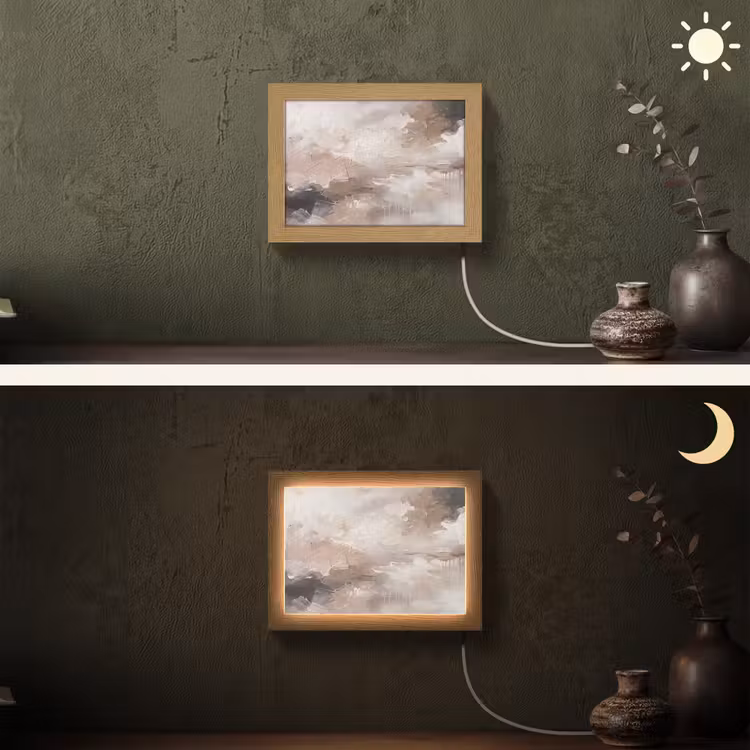 Lightbox - Wandlamp - Abstract - Textuur - Kunst - Modern - Beige — 3