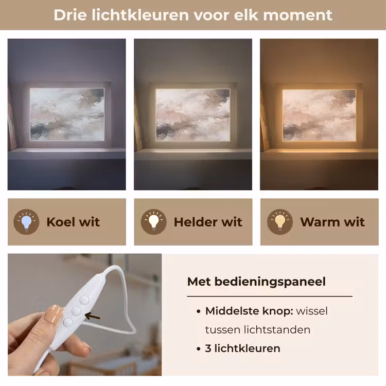 Lightbox - Wandlamp - Abstract - Textuur - Kunst - Modern - Beige — 7