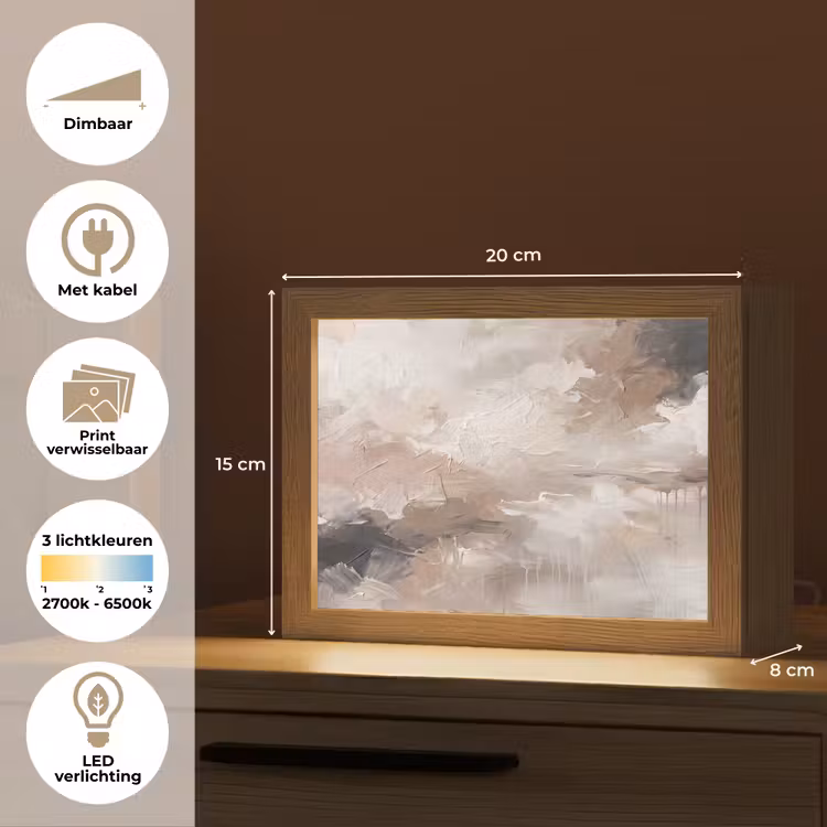 Lightbox - Wandlamp - Abstract - Textuur - Kunst - Modern - Beige — 9