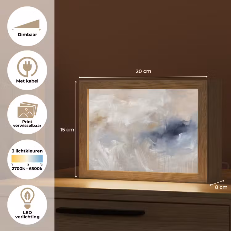 Lightbox - Wandlamp - Abstract - Wolken - Sfeer - Modern - Beige — 9