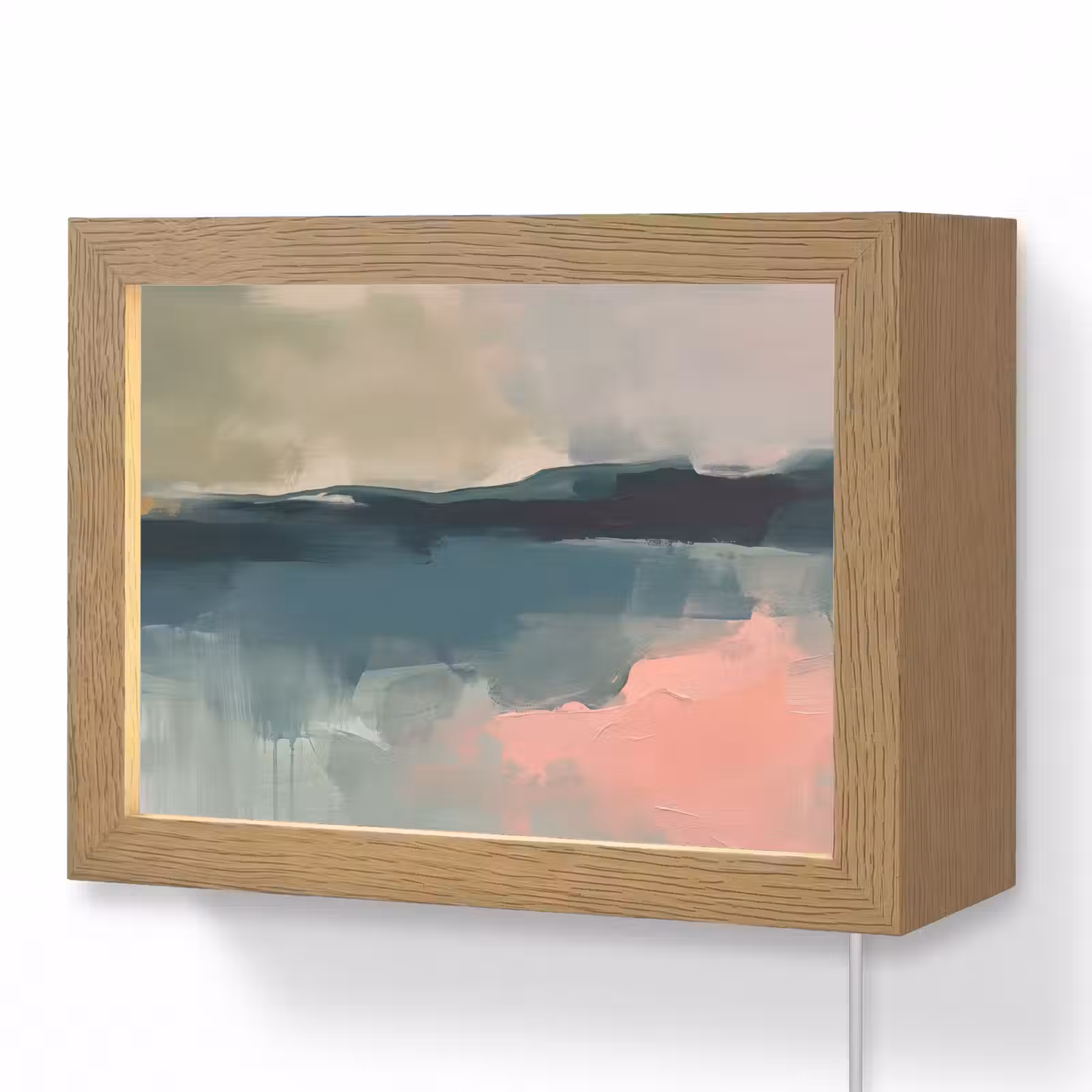 Lightbox - Wandlamp - Abstract - Landschap - Kunst - Modern - Groen - Blauw — 1