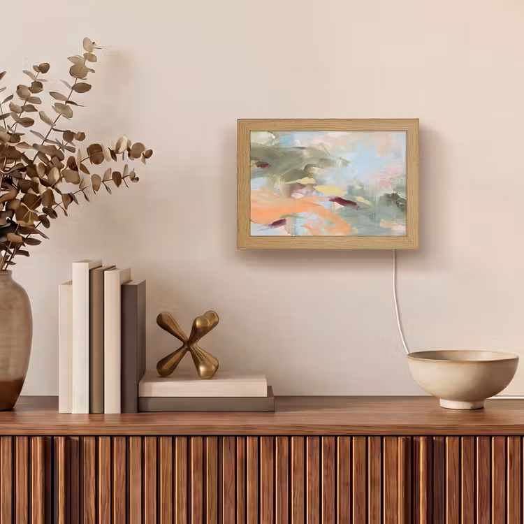 Lightbox - Wandlamp - Abstract - Borstelstreken - Kunst - Modern - Pastel — 4