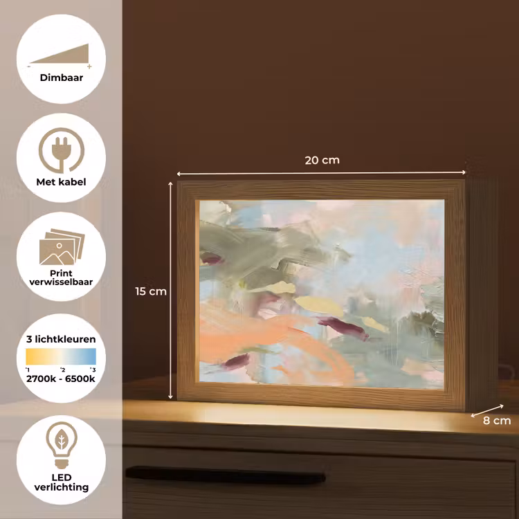 Lightbox - Wandlamp - Abstract - Borstelstreken - Kunst - Modern - Pastel — 9