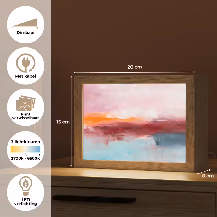 Lightbox - Wandlamp - Abstract - Kleuren - Modern - Kunst - Roze — 9