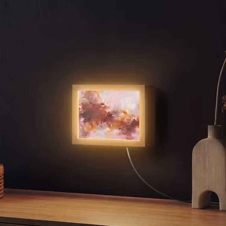 Lightbox - Wandlamp - Abstract - Kleurrijk - Kunst - Modern - Roze-Rood — 2