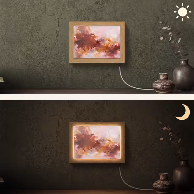 Lightbox - Wandlamp - Abstract - Kleurrijk - Kunst - Modern - Roze-Rood — 3