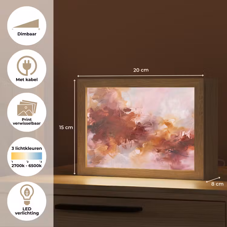 Lightbox - Wandlamp - Abstract - Kleurrijk - Kunst - Modern - Roze-Rood — 9