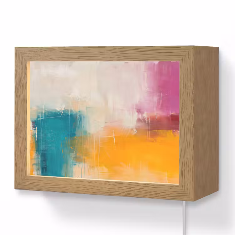 Lightbox - Wandlamp - Abstract - Kleurrijk - Modern - Kunst - Oranje — 1