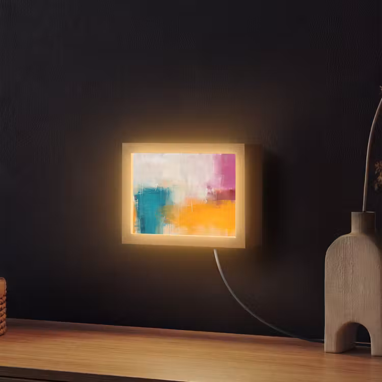 Lightbox - Wandlamp - Abstract - Kleurrijk - Modern - Kunst - Oranje — 2
