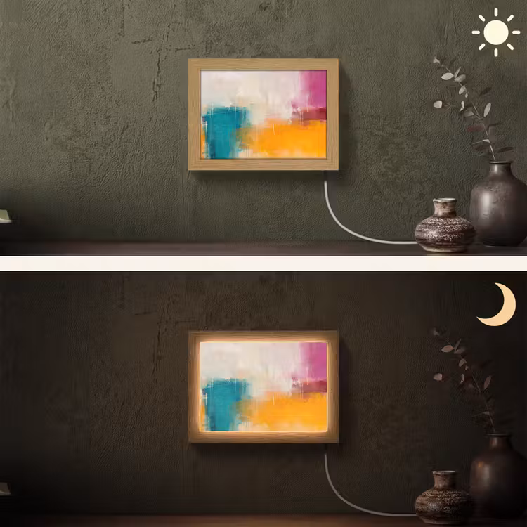 Lightbox - Wandlamp - Abstract - Kleurrijk - Modern - Kunst - Oranje — 3