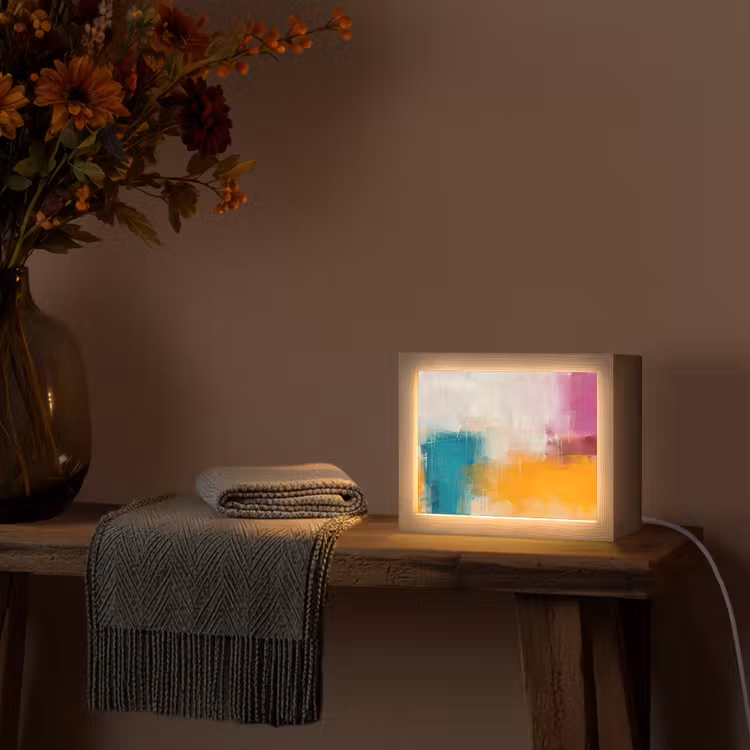 Lightbox - Wandlamp - Abstract - Kleurrijk - Modern - Kunst - Oranje — 5