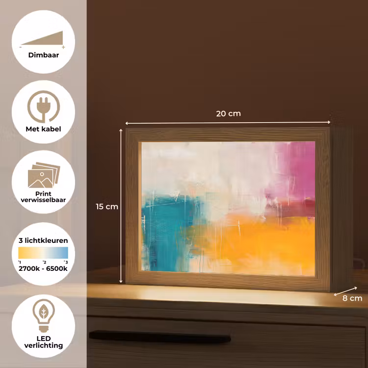 Lightbox - Wandlamp - Abstract - Kleurrijk - Modern - Kunst - Oranje — 9